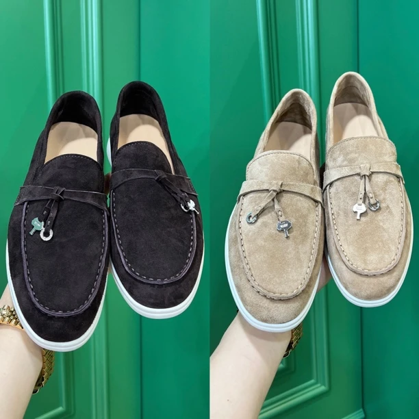 意大利羊皮反绒LP懒人乐福一脚鞋