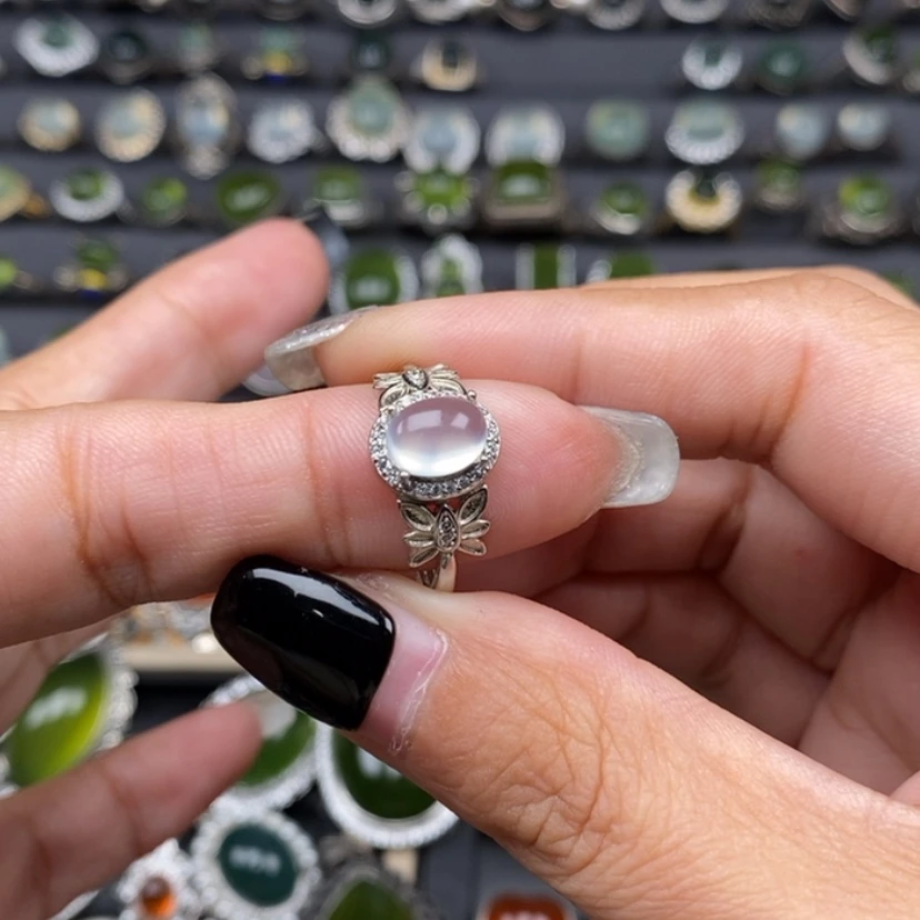 【闪购商品】岫玉戒指银S925镶嵌与*.