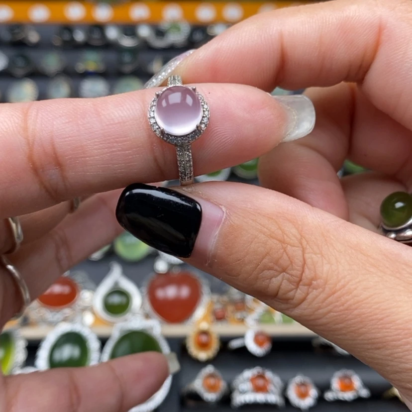【闪购商品】萤石戒指银S925镶嵌小*?