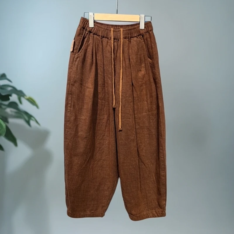 原创设计款秋冬季复古宽松轻薄休闲显瘦时尚百搭潮流纯色休闲裤