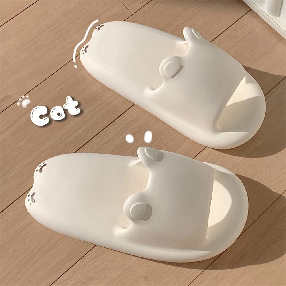 可爱猫咪eva软底凉拖鞋女学生宿舍时尚防滑ins风踩屎感情侣凉拖鞋