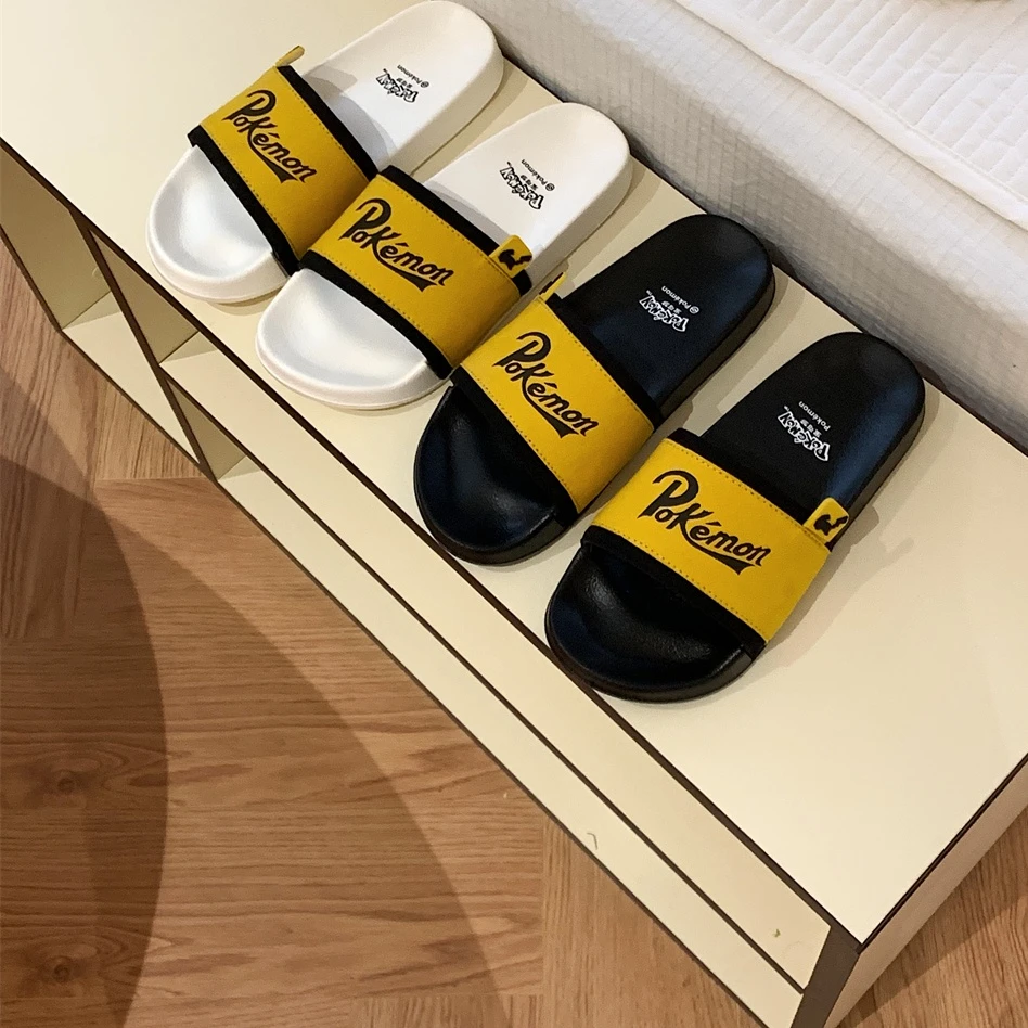 创意英文字母皮卡丘联名拖鞋男女外穿时尚防滑百搭夏季情侣凉拖