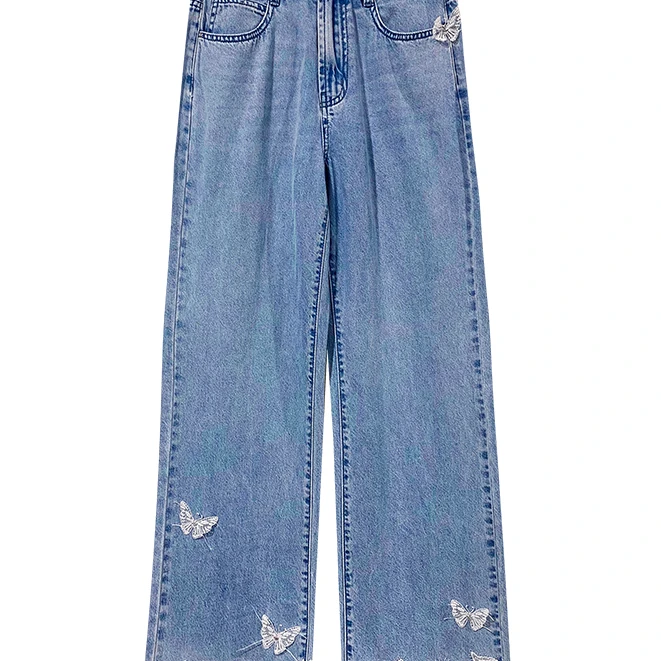 【黄蓉推荐】蝶恋花牛仔直筒裤BR07108086