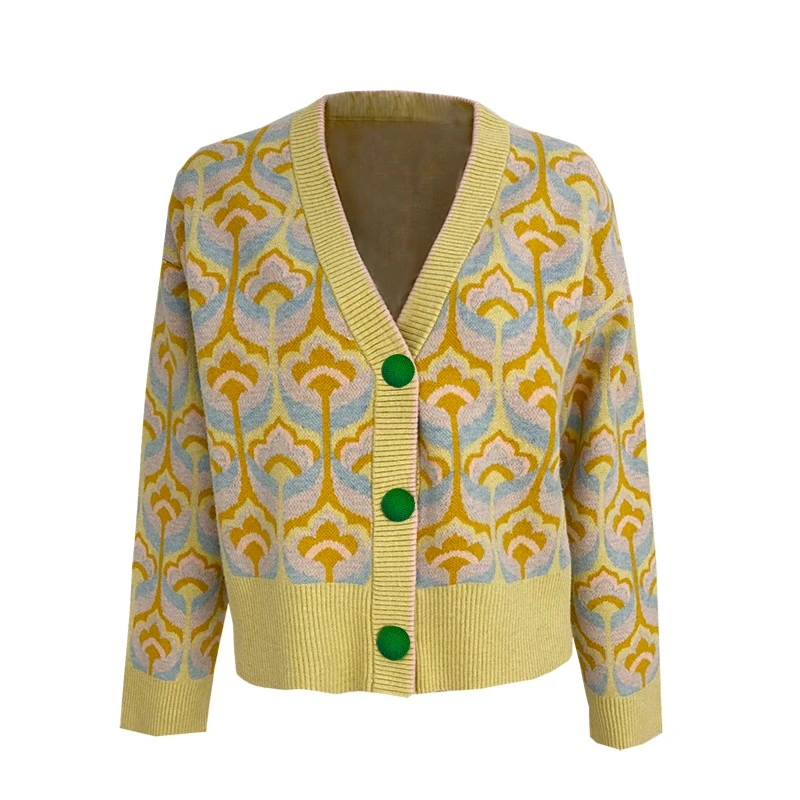 BC21165437花色开衫