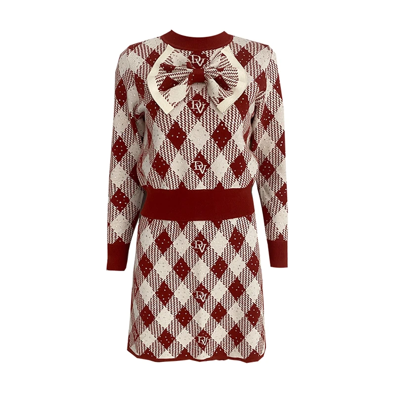 【老板娘夏天】BO21153514 蝴蝶结针织套装