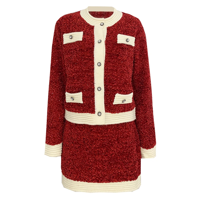 【老板娘夏天】BR24152158小香风针织套装