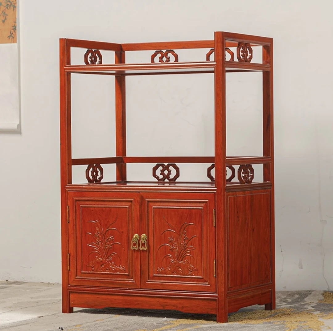 红木茶水柜刺猬紫檀茶叶柜储物柜花梨木置物柜实木新中式边柜茶室