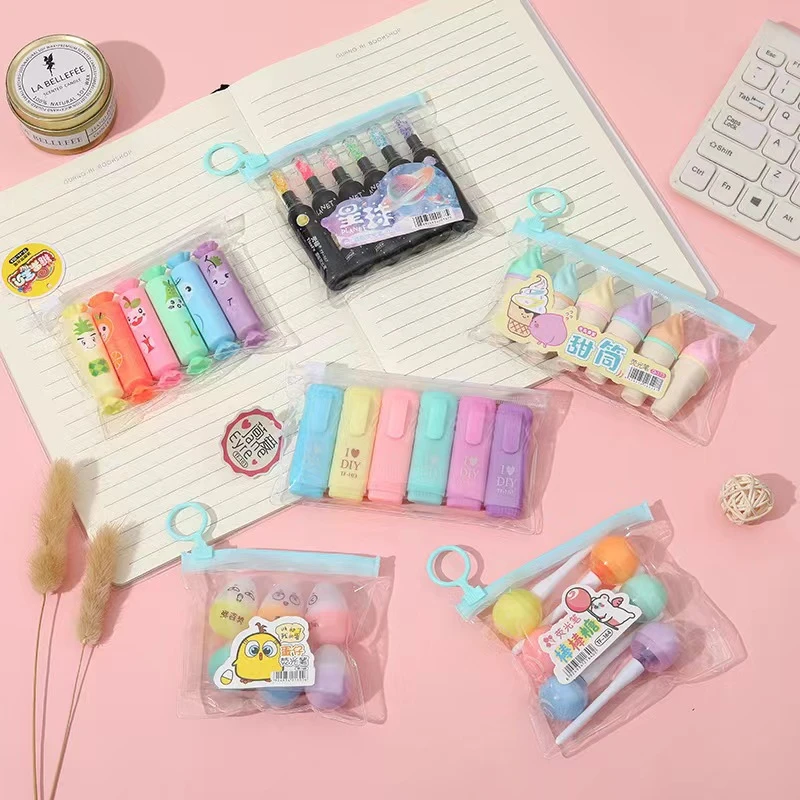【尾货】学生记号笔彩色标记笔颜色彩色荧光笔变形笔diy书写彩笔