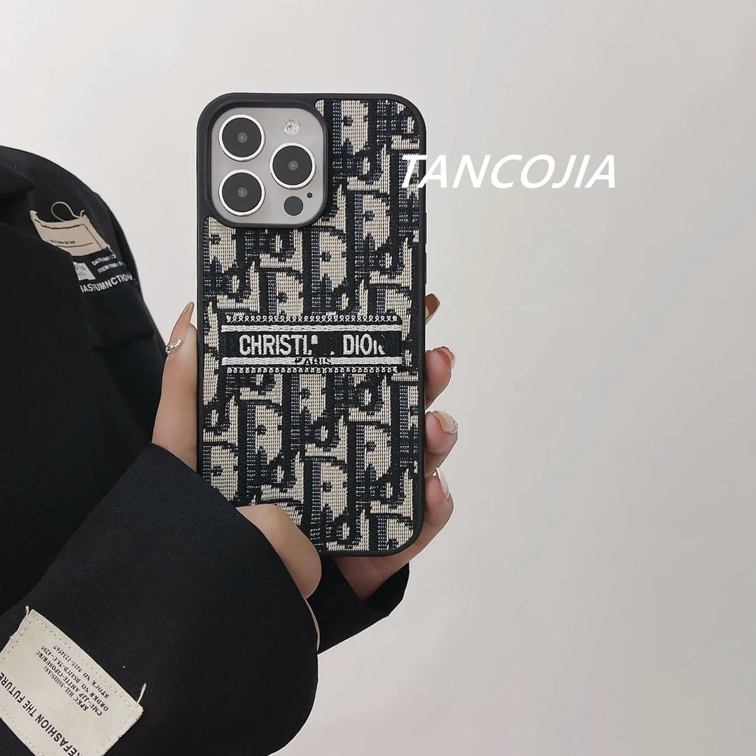 【刺绣二合一】欧美风D家满印轻奢百搭手机壳iPhone15.14/13/12/11