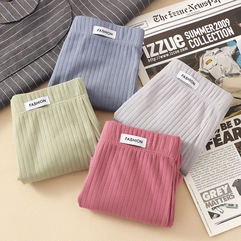 经典条纹男士短裤青少年款中腰舒适透气男生平角裤男款四角裤底裤