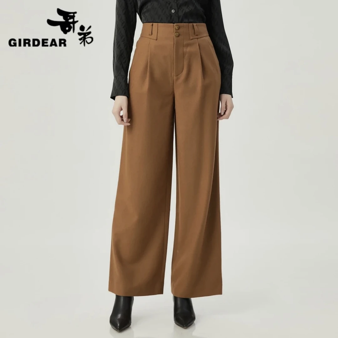 GIRDEAR/哥弟新款秋冬简约时尚百搭休闲显瘦通勤直筒裤1100468