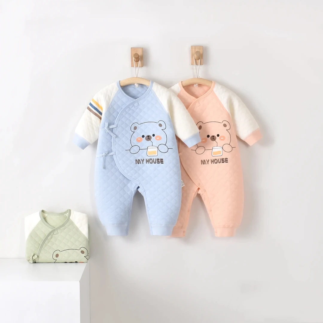 【泡泡雨保暖】新疆棉婴儿连体爬服宝宝男宝女宝A类无骨棉服三保暖