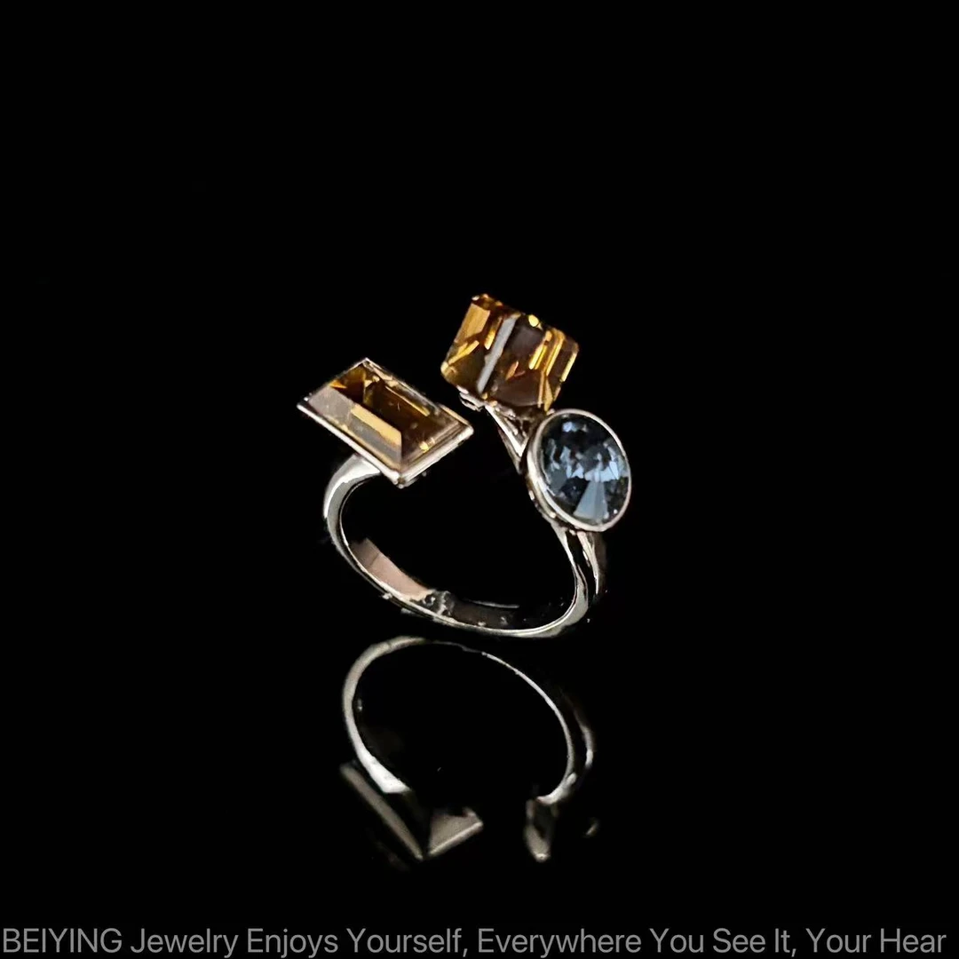 铜合金合成锆石戒指 2025新款C4093【太阳后裔】BARA BOX 蓝调戒指