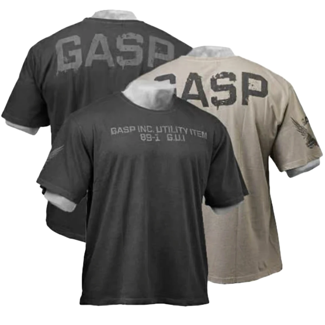 原版盖世肌肉健身衣服男潮训练服棉短袖T恤圆领上衣户外休闲