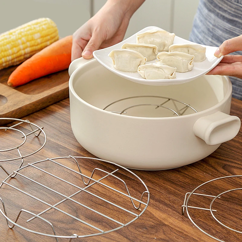 不锈钢家用蒸包子蒸笼蒸神器多功能加厚蒸鱼双层沥水防烫蒸屉圆形