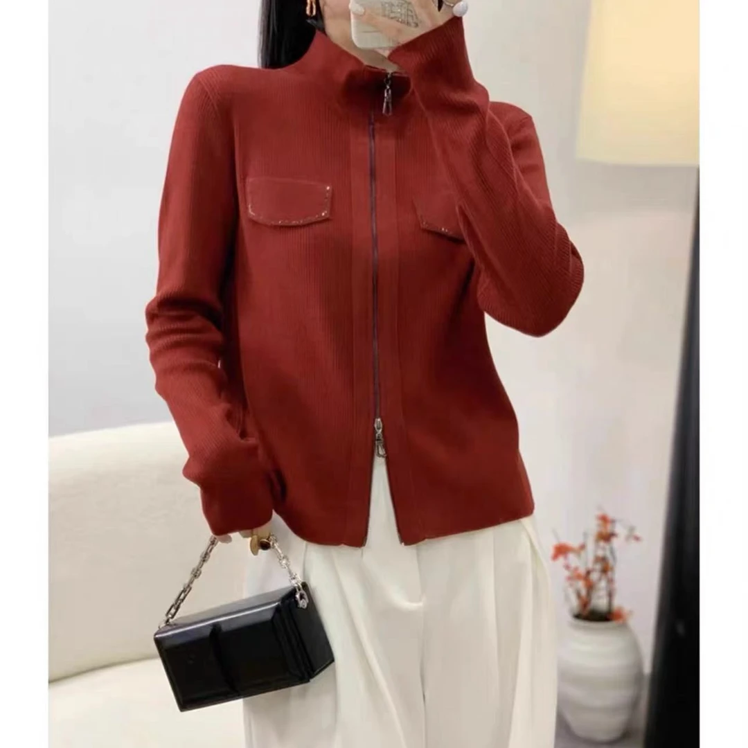 秋季新款百搭显瘦拉链开衫638