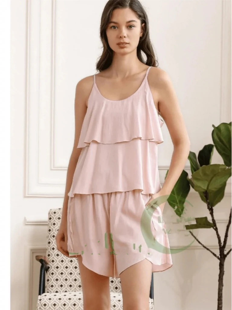 睡衣女优可丝夏专柜同款套头吊带优雅休闲时尚家居服舒适性感