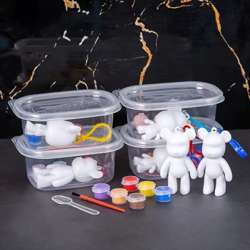 流体熊钥匙扣材料包送丙烯颜料送手工DIY半成品制作工具包