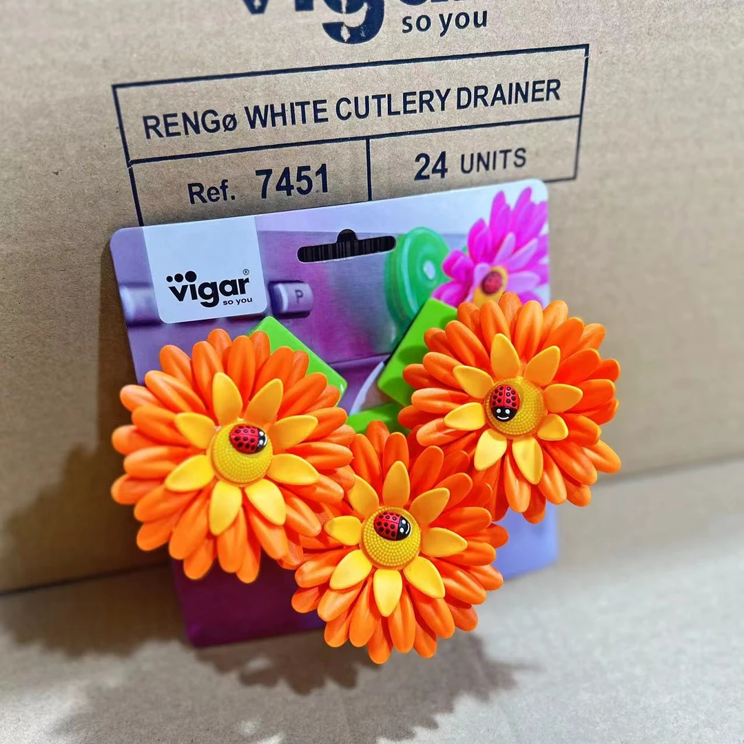 西班牙V家花系列磁铁夹子套装3件套-粉色or橘色