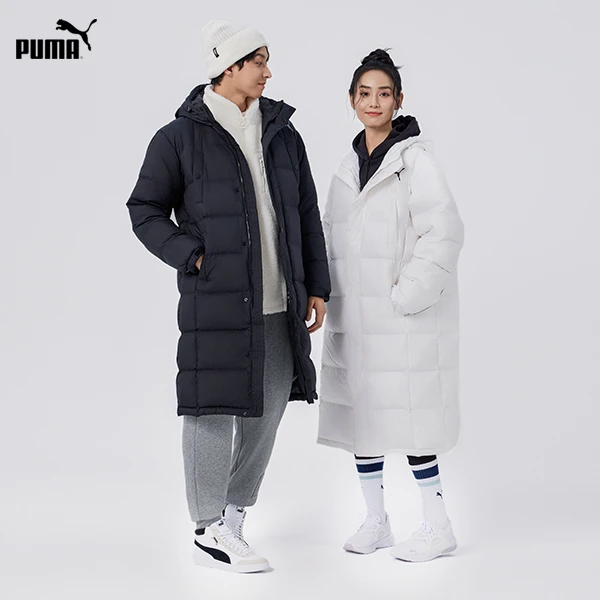 【PUMA彪马官方】情侣休闲加厚保暖拉链连帽长款羽绒服外套 674277