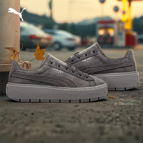 【厚底鞋】PUMA彪马 女欧若风休闲鞋 PLATFORM TRACE 372613