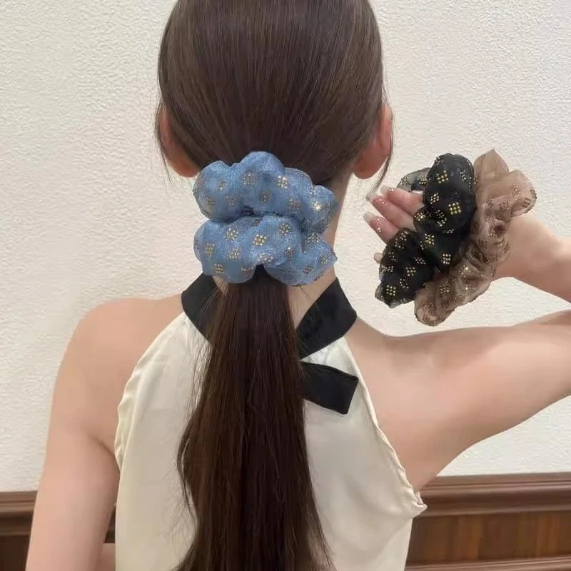 高级感双层网纱发圈气质百搭韩式轻奢大肠圈网红爆款马尾扎头绳女