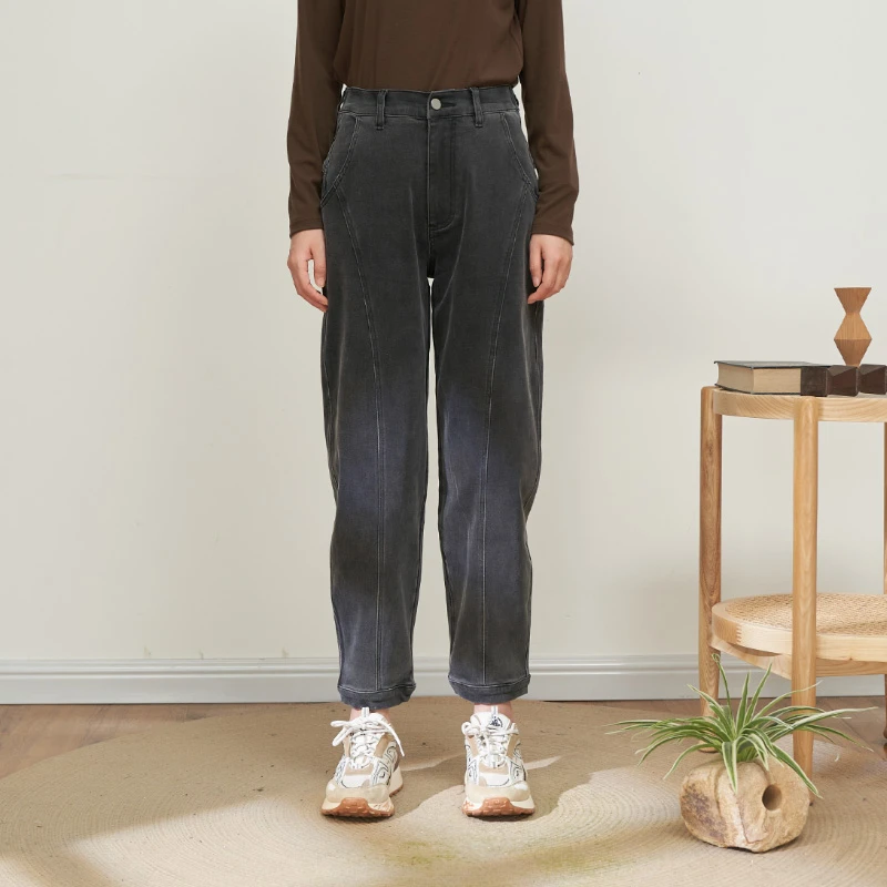 本依凡【部分微瑕，N，O褪N，O焕！介意慎拍】冬季女牛仔长裤ESSNZ0093