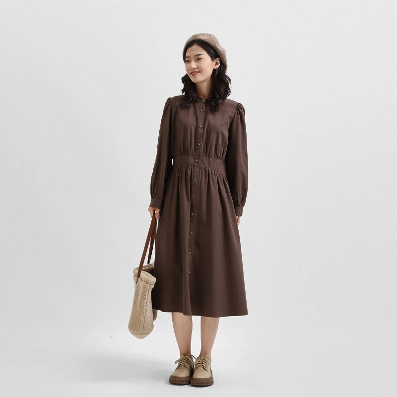 本依凡冬季女连衣裙TSSLQ0419【部分微瑕，N，O褪N，O焕！介意慎拍】