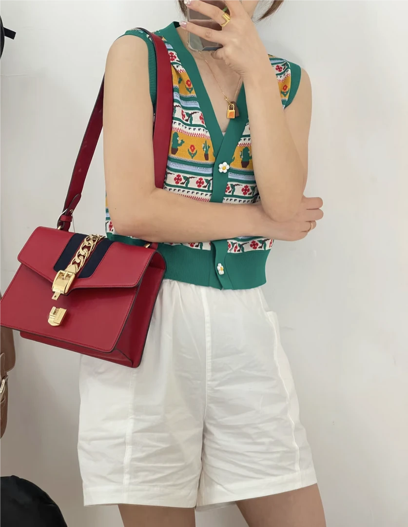 95新 GUCCI/古驰 红色 塞尔维亚 中号 经典