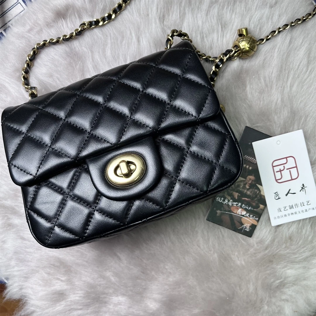 【小金球】小香风链条包单肩斜挎包时尚经典百搭黑色