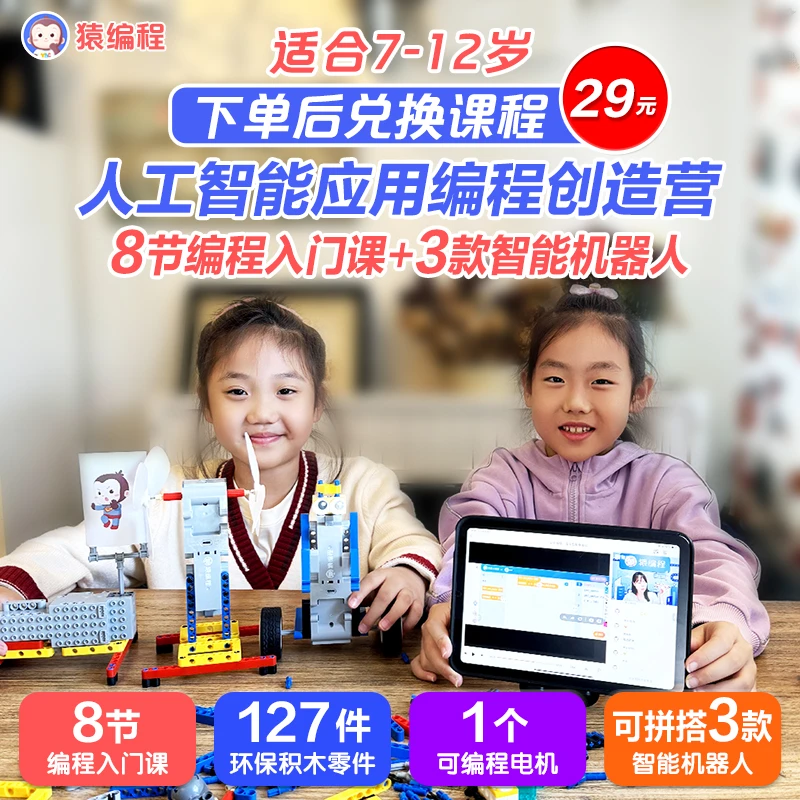 【下单后查看短信兑换课程】猿编程 人工智能应用编程创造营-QS3