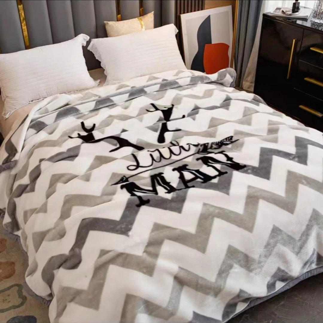 180*200 CM 森之麋鹿  北欧卡通风格双层云毯盖毯加厚双人卧室