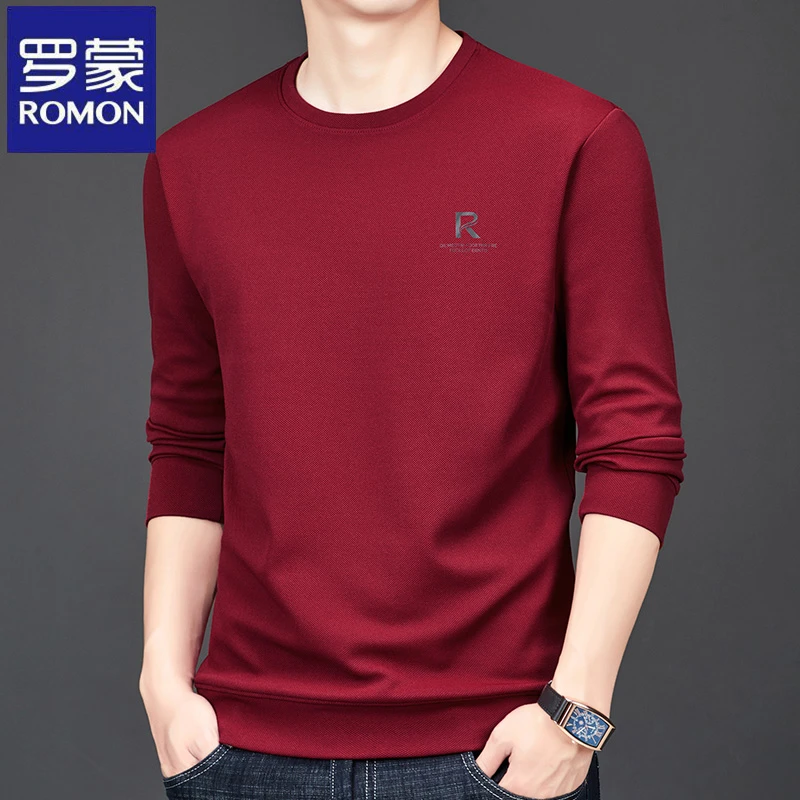 罗蒙春秋季新款纯色卫衣长袖t恤衫潮流外穿休闲百搭时尚打底衫T恤