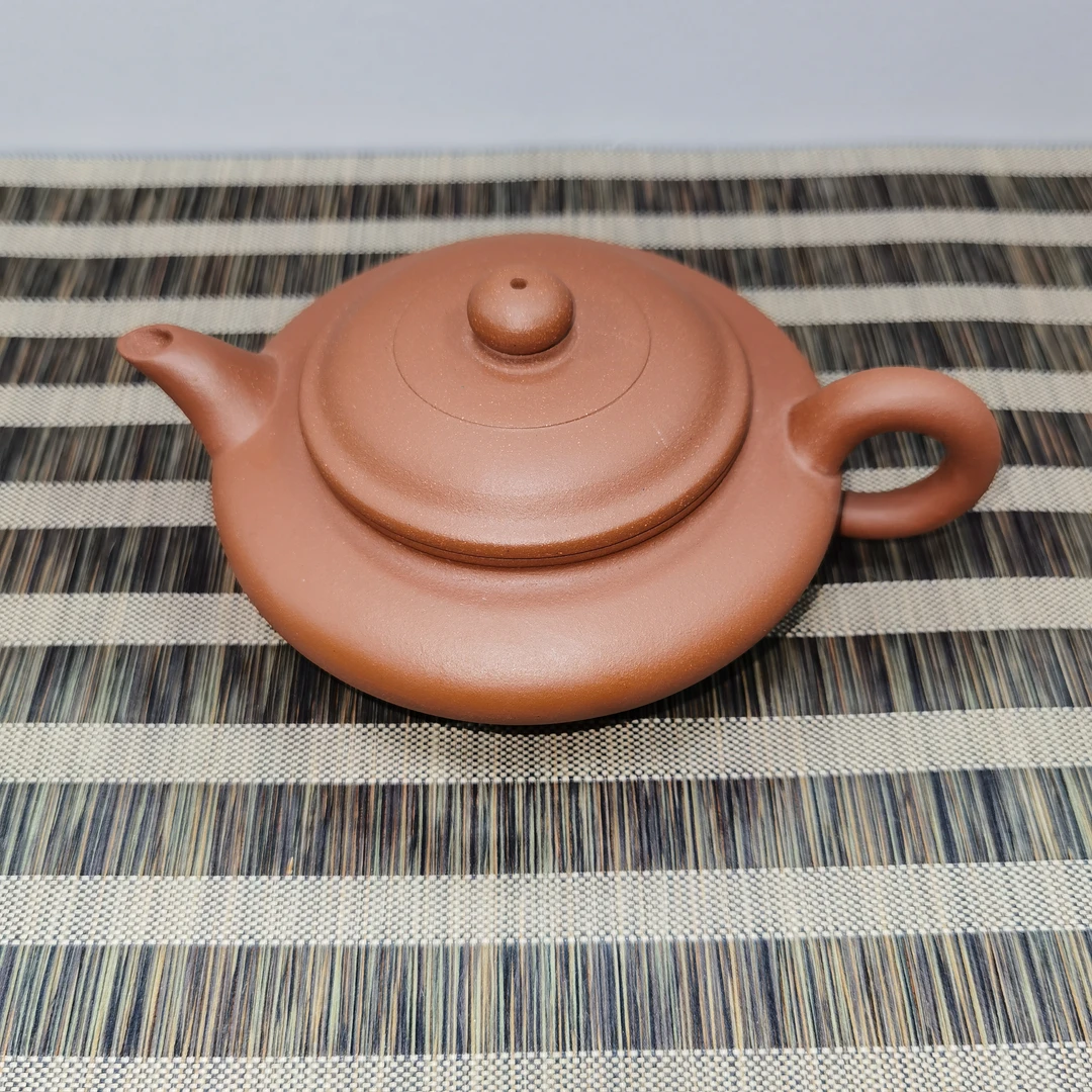 清水泥砂料虚扁紫砂壶宜兴紫砂茶具茶茶壶功夫茶
