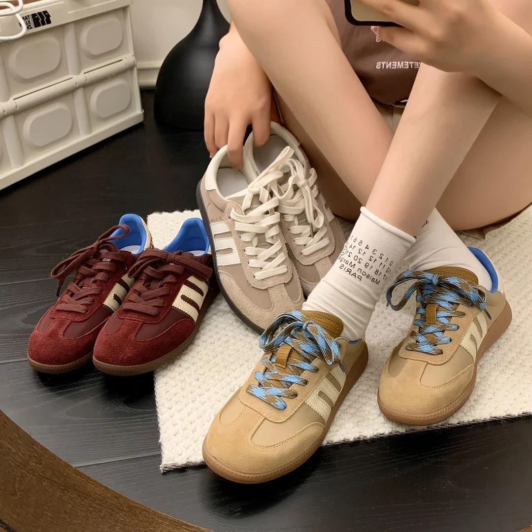 复古德训鞋女2024年秋季新款百搭时尚休闲厚底小白鞋潮流小众女鞋