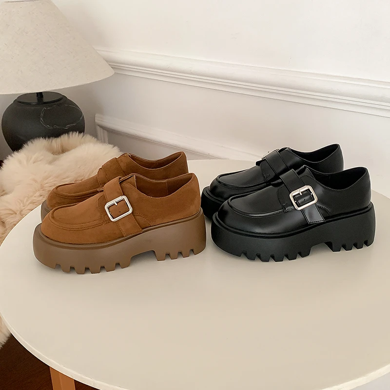 【乔拉专属】一字扣带乐福鞋女2024春秋新款百搭时尚休闲英伦风单鞋