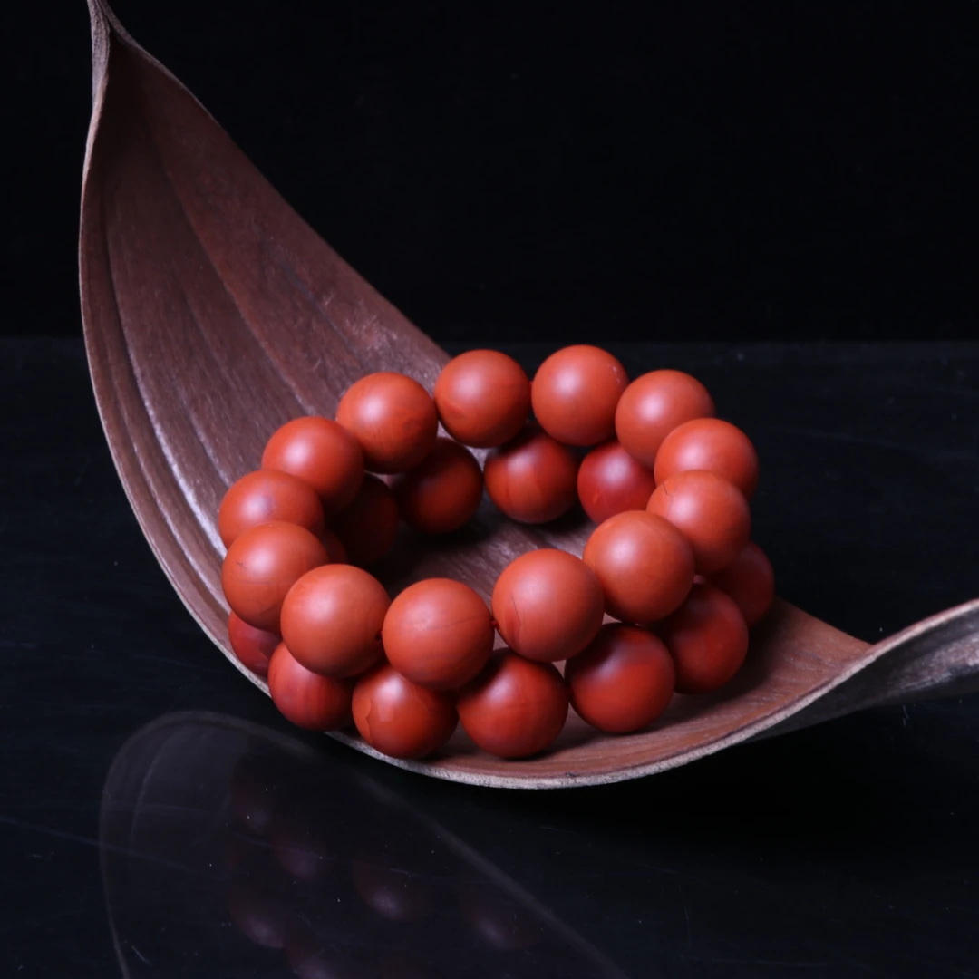 【蚂蚁珠宝】保山南红玛瑙19mm左右圆珠手串一条N451(多样性发其一)