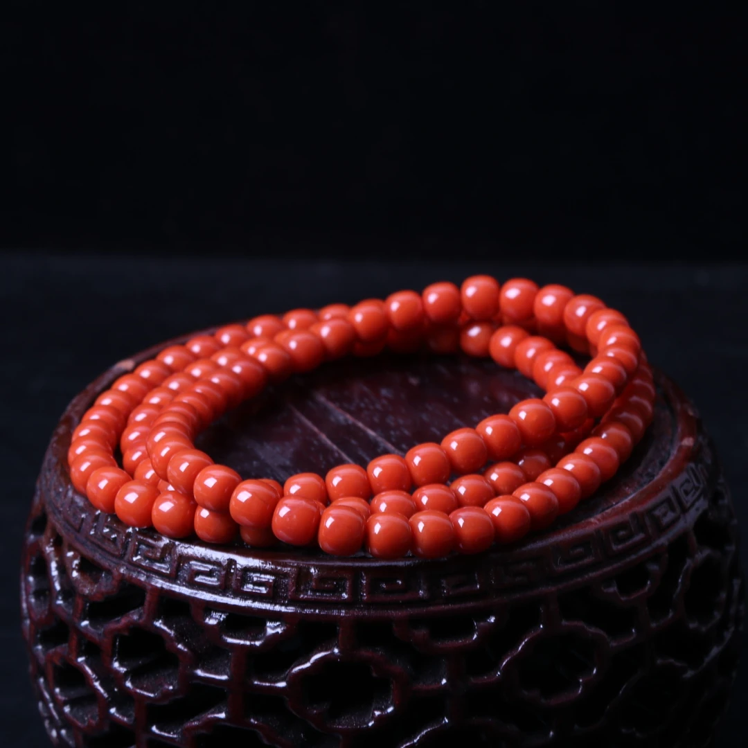 【蚂蚁珠宝】高品精美南红玛瑙8mm左右老型珠多圈一条n757