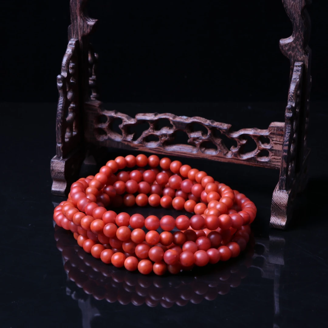【石语珠宝】高品精美9mm南红玛瑙108多圈一条5c131（多样性发其一）