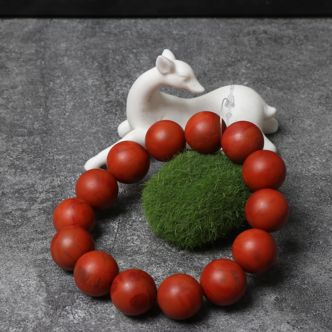 【石语珠宝】南红玛瑙15mm左右圆珠手串一条n618