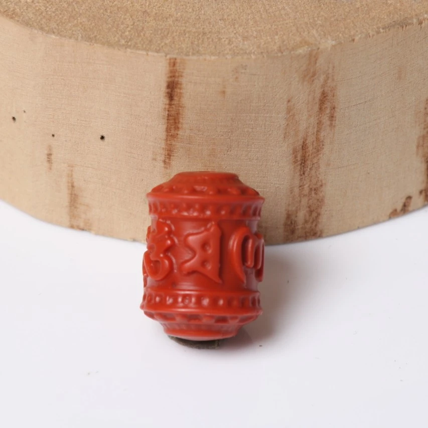 高品南红玛瑙8mm左右六字真言配饰一颗p793（多样性发）