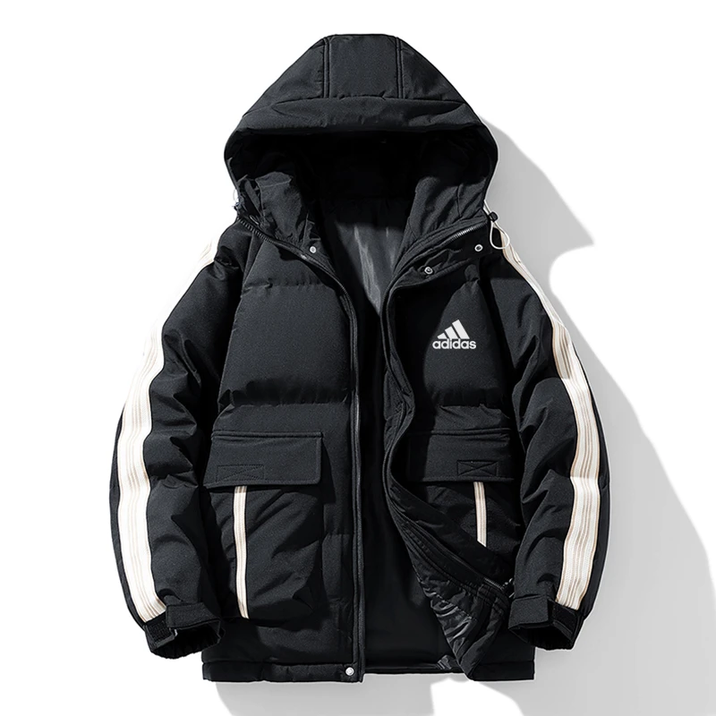 三叶草阿迪达斯潮流棉衣男冬季加厚保暖连帽大码情侣棉服棉袄外套