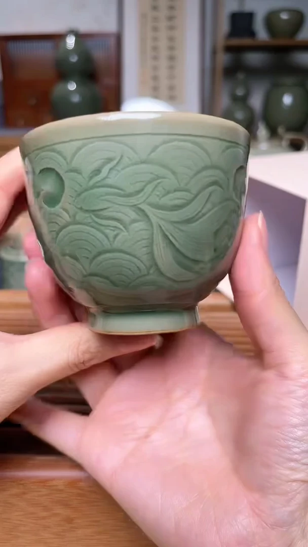 【闪购商品】其他纯手工秘色海水鱼隋行杯