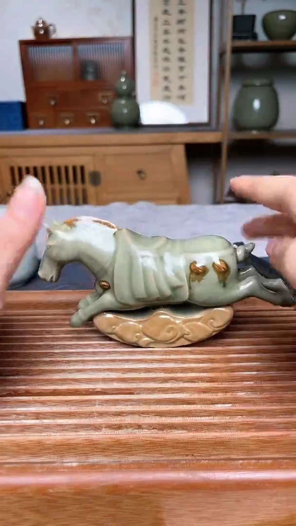 【闪购商品】其他橄榄绿青骓马 茶宠 微瑕福利