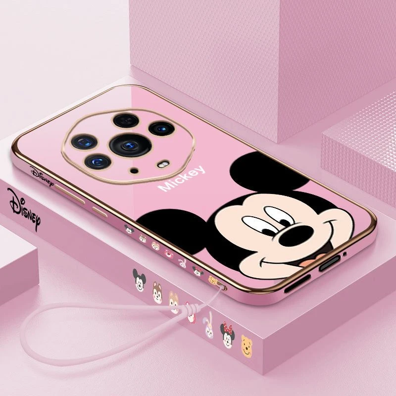 荣耀magic3至臻版手机壳3pro直边防摔耐脏新款可爱米奇电镀保护套