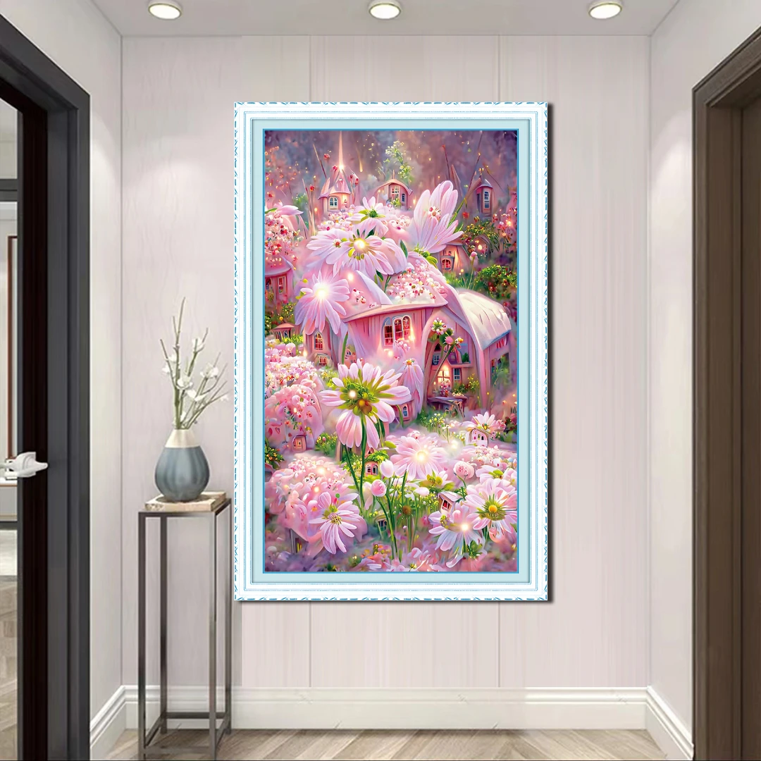 【新疆长绒棉双纱棉】Y0621小雏菊十字绣大格75*105厘米满绣