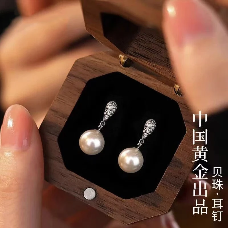 中国黄金珍·尚银 优雅耳钉女款耳环轻奢小众早秋百搭复古耳饰S925