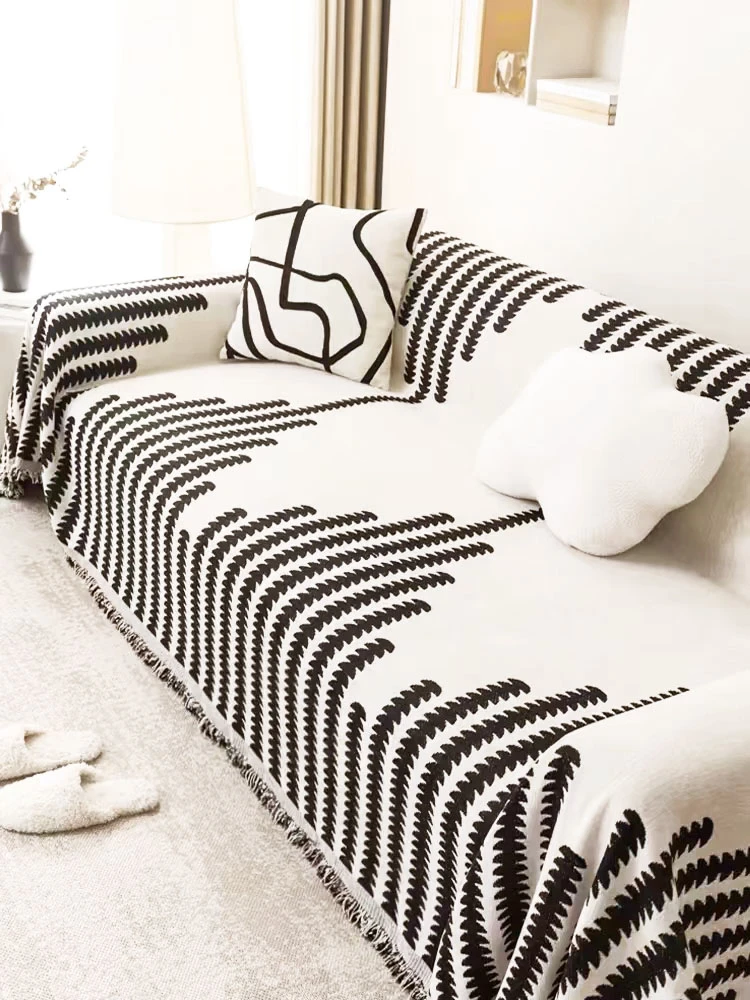 【麦穗节节高】高档加厚雪尼尔时尚轻奢简约百搭沙发巾网红防滑耐抓