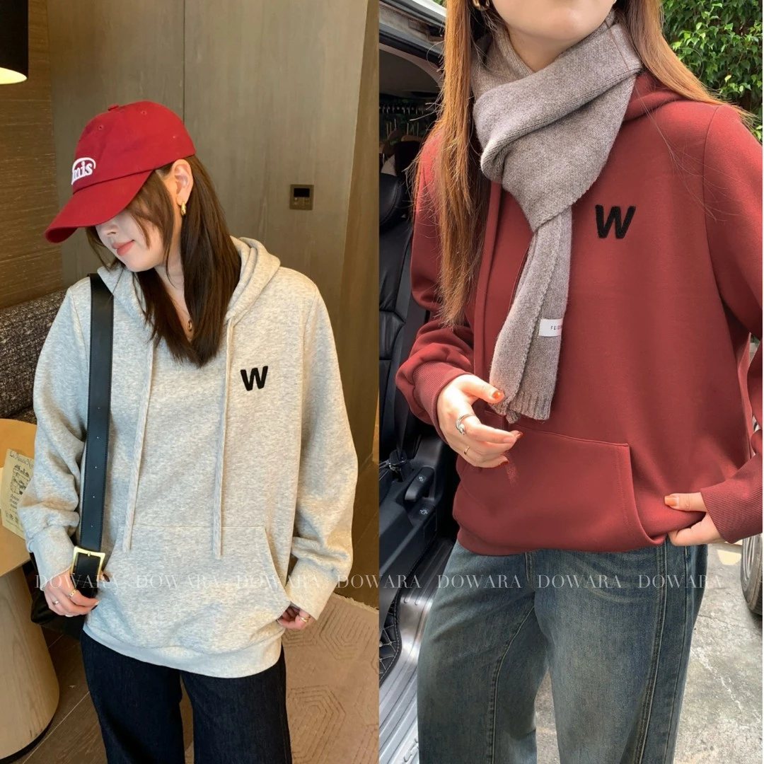 现货大婉酱微胖定制韩版加绒卫衣慵懒风女宽松显瘦休闲上衣 7282D