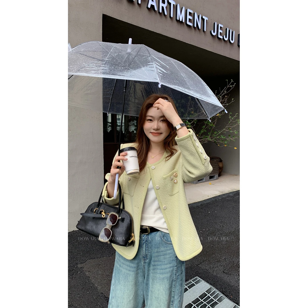 大婉酱微胖定制 经典肌理感高级感设计秋季小香风气质短外套6276D